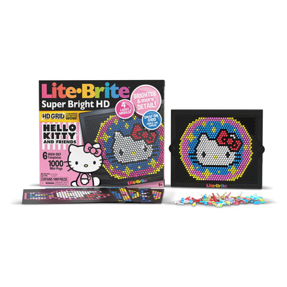 Lite Brite Super Bright HD, Hello Kitty Edition - Create Art with Light, Enhances Creativity, Gift for Girls and Boys Ages 6+