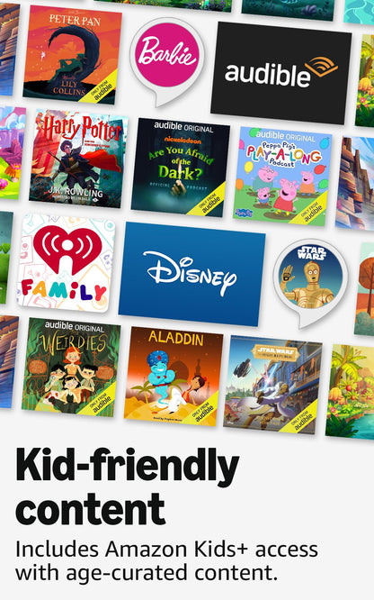 Amazon Echo Pop Kids (newest model), Designed for kids, with Alexa+ Early Access, parental controls, Includes 6 months of Amazon Kids+, Anthro Pup