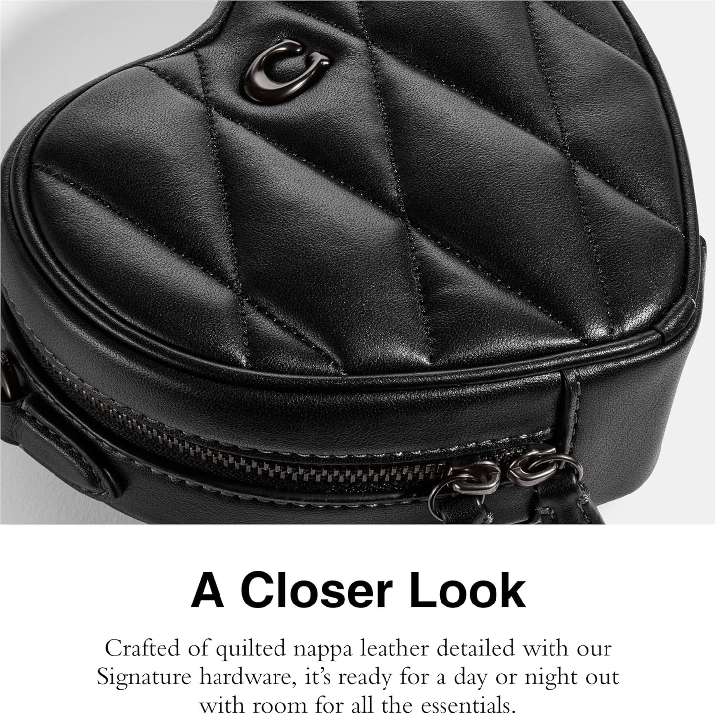 Coach Women's Quilted Leather Heart Crossbody