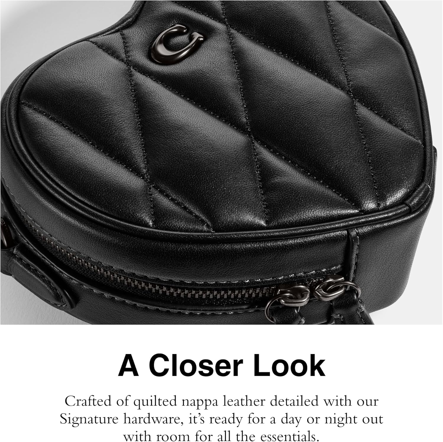 Coach Women's Quilted Leather Heart Crossbody