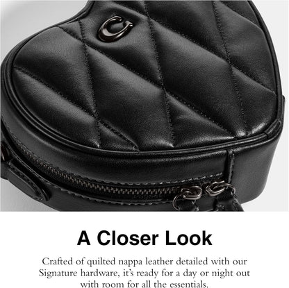 Coach Women's Quilted Leather Heart Crossbody