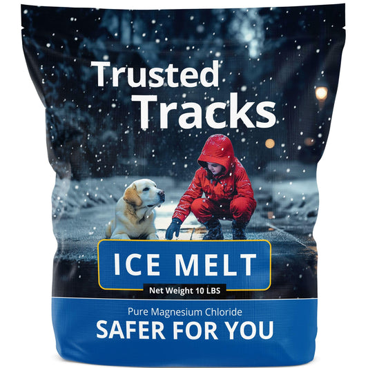 FIREKI Ice Melt, Pet Safe Ice Melt, 10 LBS Premium Snow Melter, Pure Magnesium Chloride, Safer for Pets, Concrete, Effective to -35 F, 10 lb