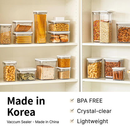 VAKUEN Premium Airtight Food Storage Containers Mega 8P/Set. Total 46.11cup, 7pcs Container and Vacuum Sealer. Smart One-Click Seal Lid, Patented Double Silicone Lining, 100% Leak Proof, BPA-FREE