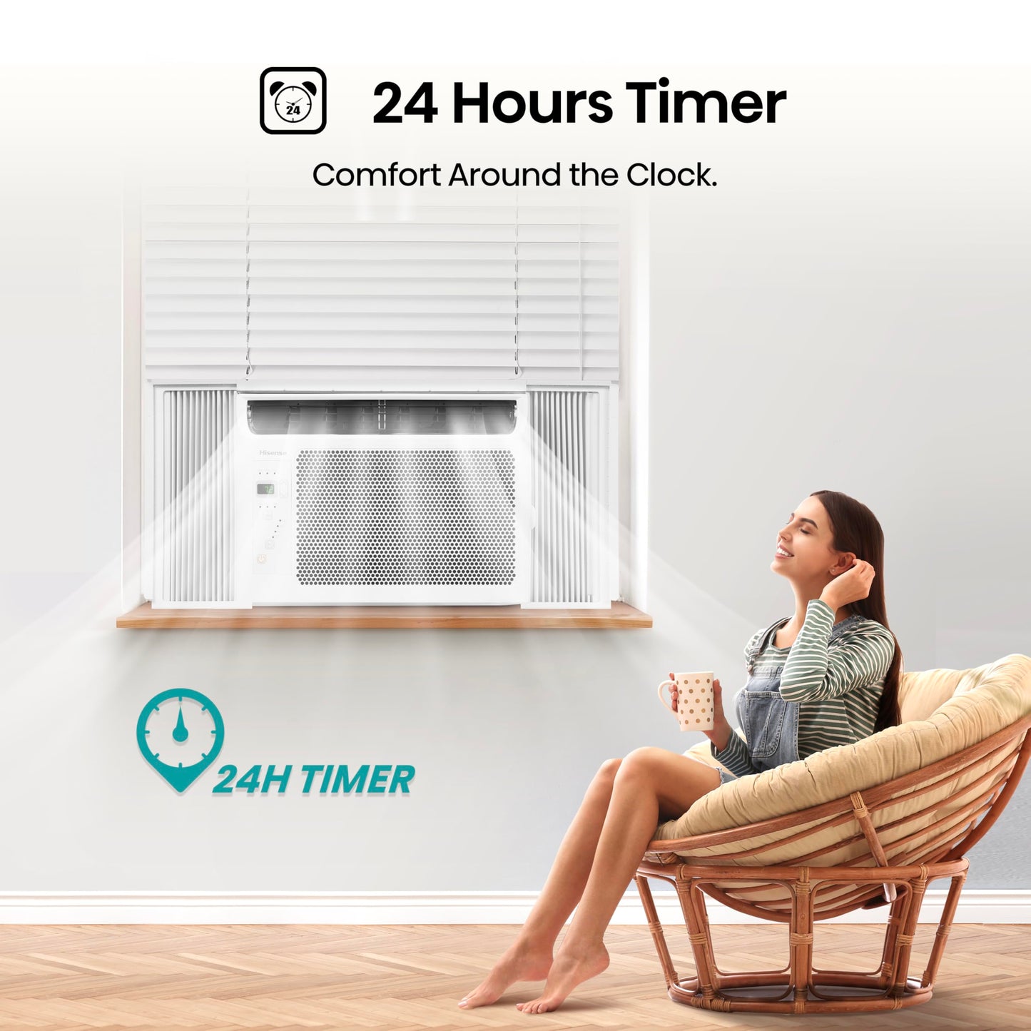 Hisense WC06R25A Window Air Conditioner, 6,000 BTU, White