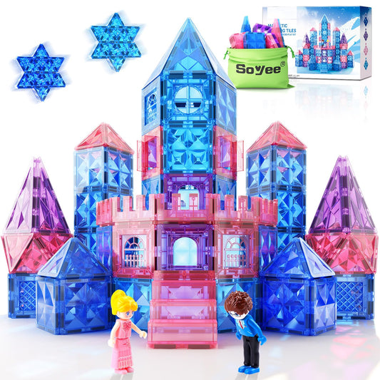 Diamond Magnetic Building Blocks - Frozen Princess Toys for 3-8 Year Old Girls & Boys - 3 4 5 6 Year Old Girl Birthday Xmas Present