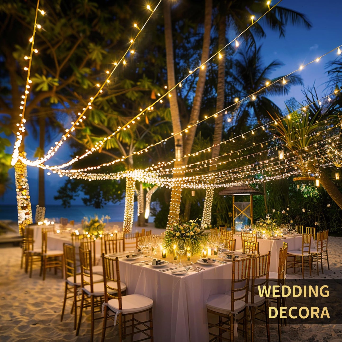 JMEXSUSS 168FT 600 LED String Lights Outdoor Indoor Christmas String Lights Plug in Warm White Tree Lights for Outside Bedroom Wedding Party Holiday Classroom Decorations