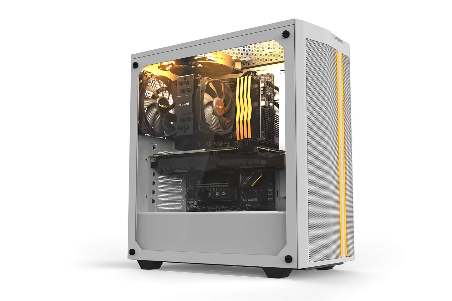 be quiet! Pure Base 500DX ATX Midi Tower PC case | ARGB | 3 Pre-Installed Pure Wings 2 Fans | Tempered Glass Window | White | BGW38