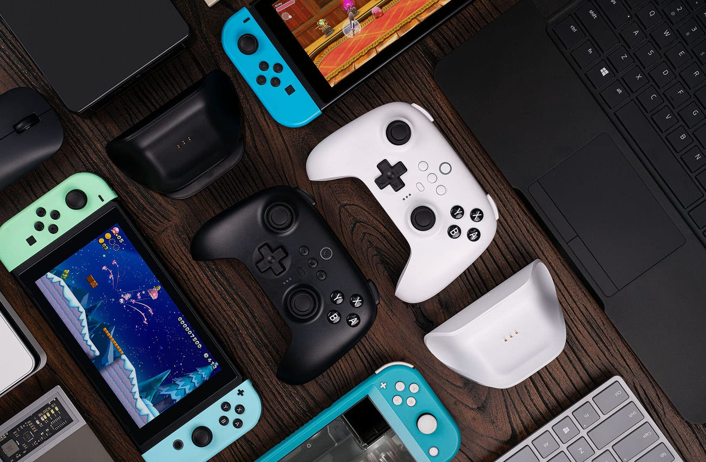 8Bitdo Ultimate Bluetooth Controller with Charging Dock, Wireless Pro Controller with Hall Effect Sensing Joystick, Compatible with Switch, Windows and Steam Deck (Black)