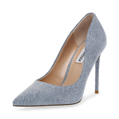 Steve Madden Women's Vala Pump, Light Denim, 6