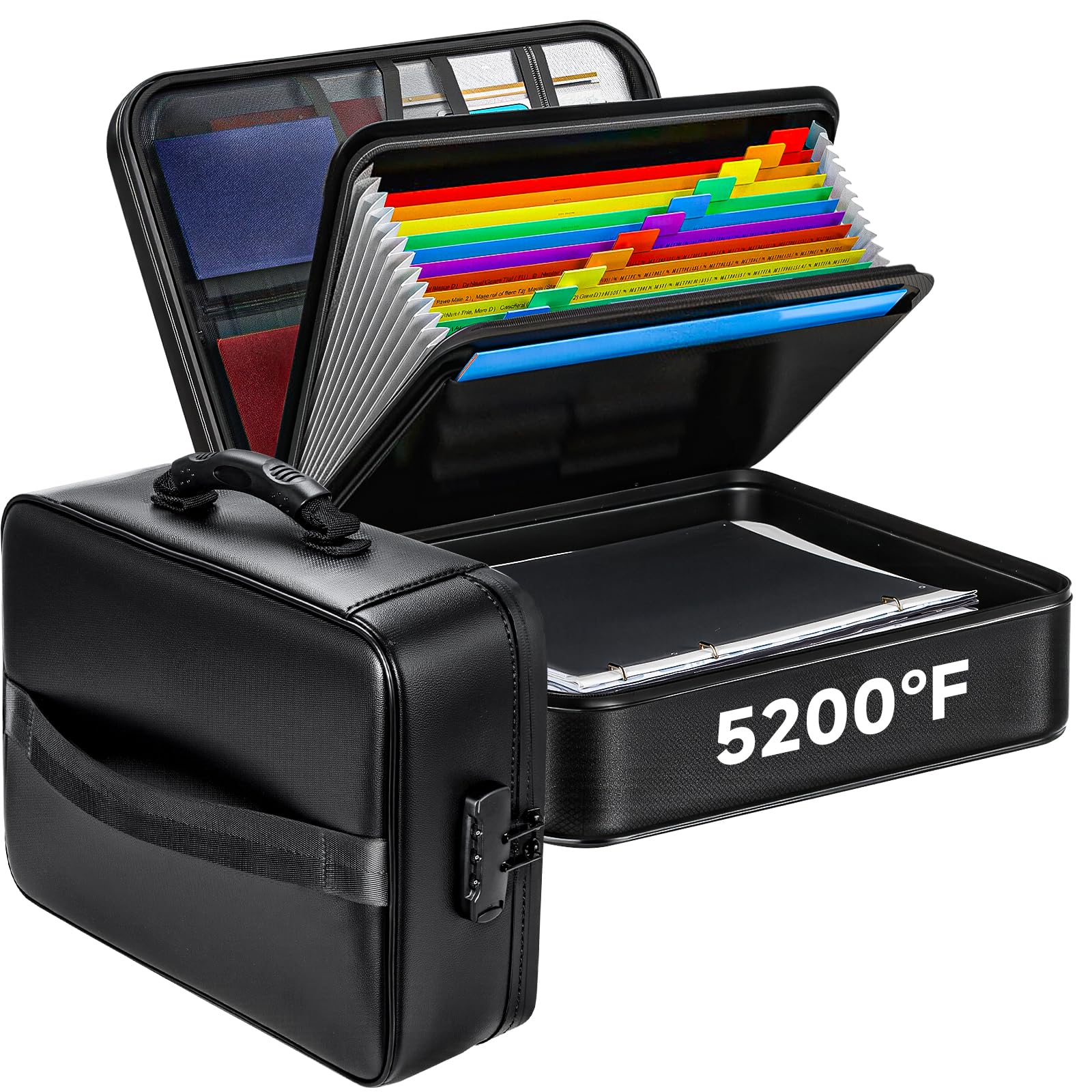 Fireproof Document File Organizer Bag, 5200°F Portable File Organizer ...