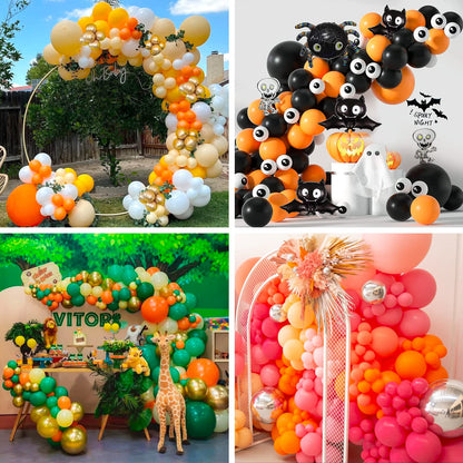 RUBFAC Orange Balloons Different Sizes 105pcs 5/10/12/18 Inch for Garland Arch, Premium Party Latex Balloons for Birthday Party, Baby Shower, Wedding, Gender Reveal, Graduation Party Decoration