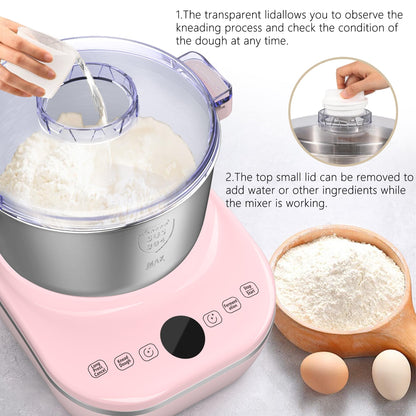 Electric Dough Maker 5Qt with Ferment Function, Dough Mixer with 304 Stainless Steel Bowl, Face-up Touch Panel, for Bread & Pizza
