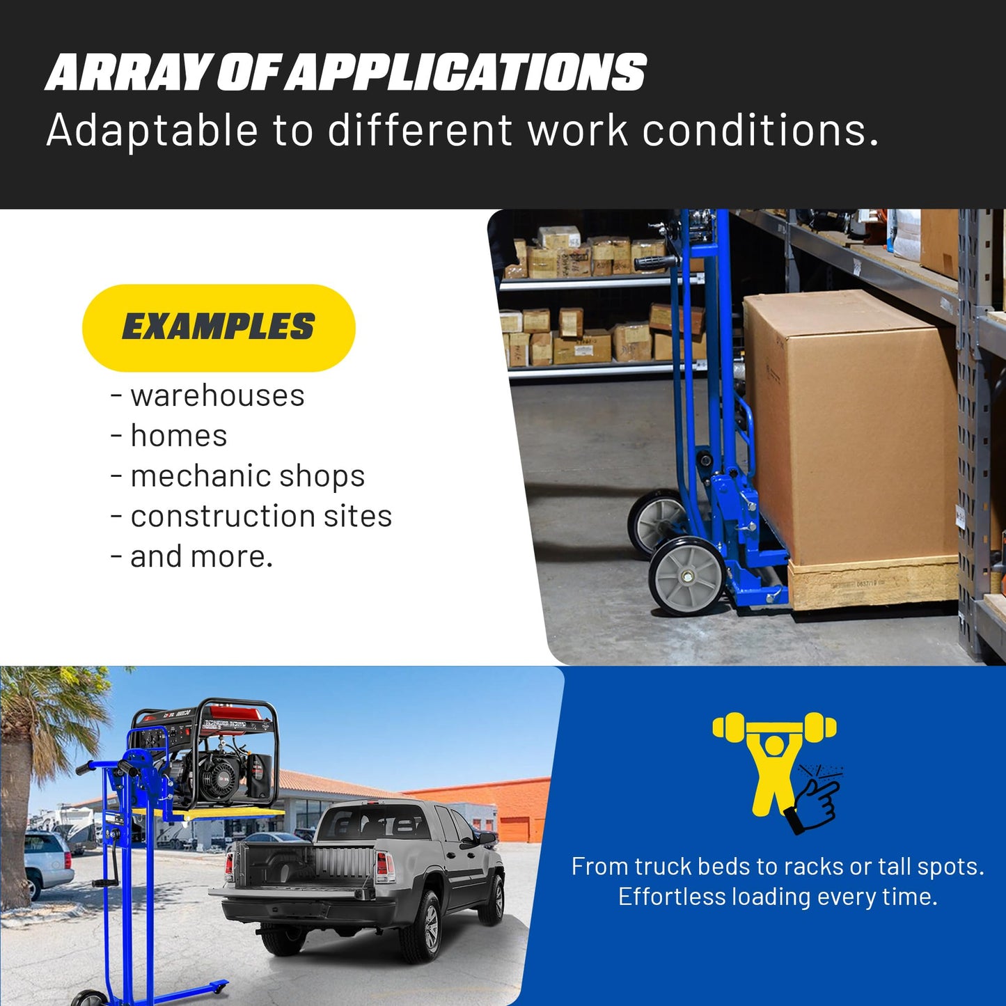 Goodyear Material Lift Winch Stacker, Pallet Truck Dolly, 330 Lbs 40" Max Lift w/ 8" Wheels, Swivel Casters [Patent Pending]