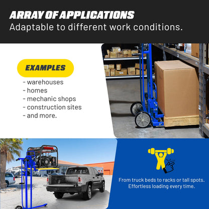 Goodyear Material Lift Winch Stacker, Pallet Truck Dolly, 330 Lbs 40" Max Lift w/ 8" Wheels, Swivel Casters [Patent Pending]