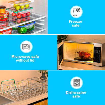70 Pcs Large Food Storage Containers with Lids Airtight-2500ML to Small Box,Total 22812 ML Stackable Kitchen Bowls Set(35 Containers,35 Lids)-BPA Free Leak proof Plastic Boxes-Microwave safe