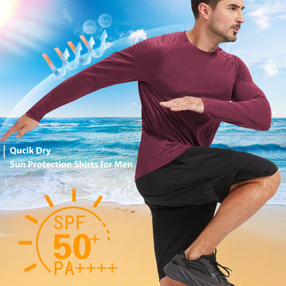 MLYENX 4-7 Pack Long Sleeve Shirts for Men Quick Dry Moisture Wicking Mens Long Sleeve Tee Shirts Workout T Shirts