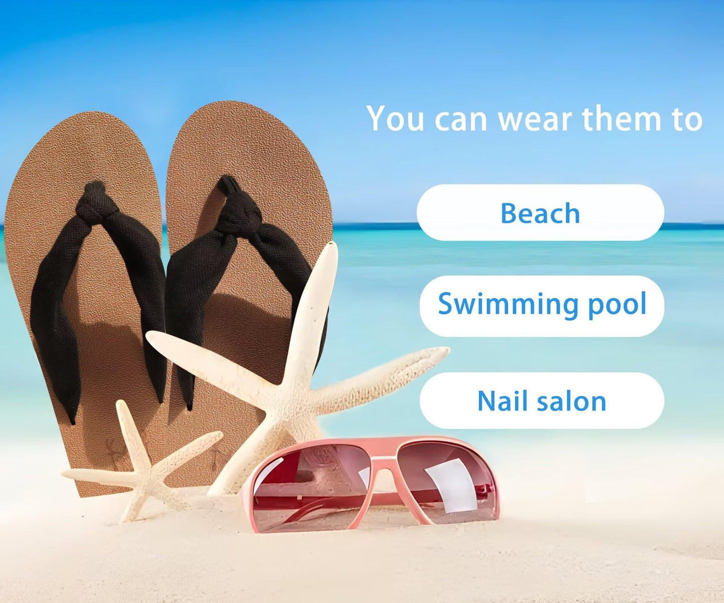 KuaiLu Flip Flops Women Arch Support Yoga Mat Comfortable Summer Beach Walking Thong Cushion Sandals Slip on Outfits Travel Essentials Orthotic Slides Indoor Outdoor Slippers Shoes Black Khaki Size 8