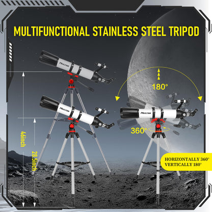 MEEZAA Telescope, Telescope for Adults High Powered Professional, 90mm Aperture 800mm Refractor Telescopes for Astronomy Beginners Fully Multi-Coated with AZ Mount Tripod & Phone Adapter & Carry Bag