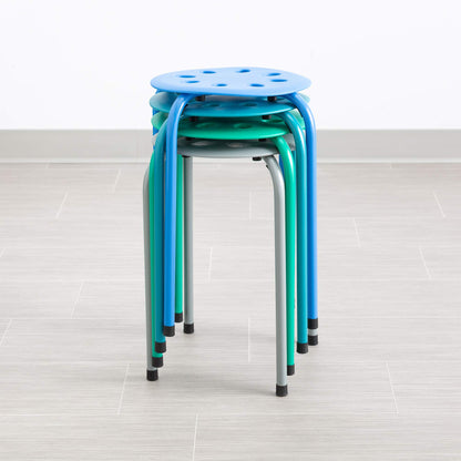 Norwood Commercial Furniture Stacking Stools for Kids and Adults, 17.75" Standard Height Portable Nesting Office and Classroom Stools, Contemporary, Pack of 4