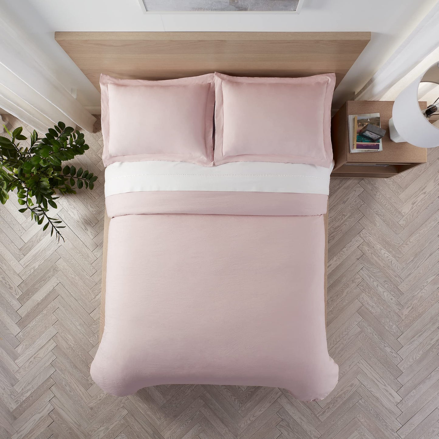 Serta Supersoft Cooling 3 Piece Reversible Duvet Set with Pillow Covers for All Season, Full/Queen, Sepia Rose
