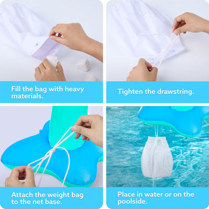 JOYIN Inflatable Pool Float Set Volleyball Net & Basketball Hoops, Floating Swimming Game Toy for Kids and Adults, Summer Floaties, Volleyball Court (105”x28”x35”)|Basketball (27”x23”x27”),L-Blue