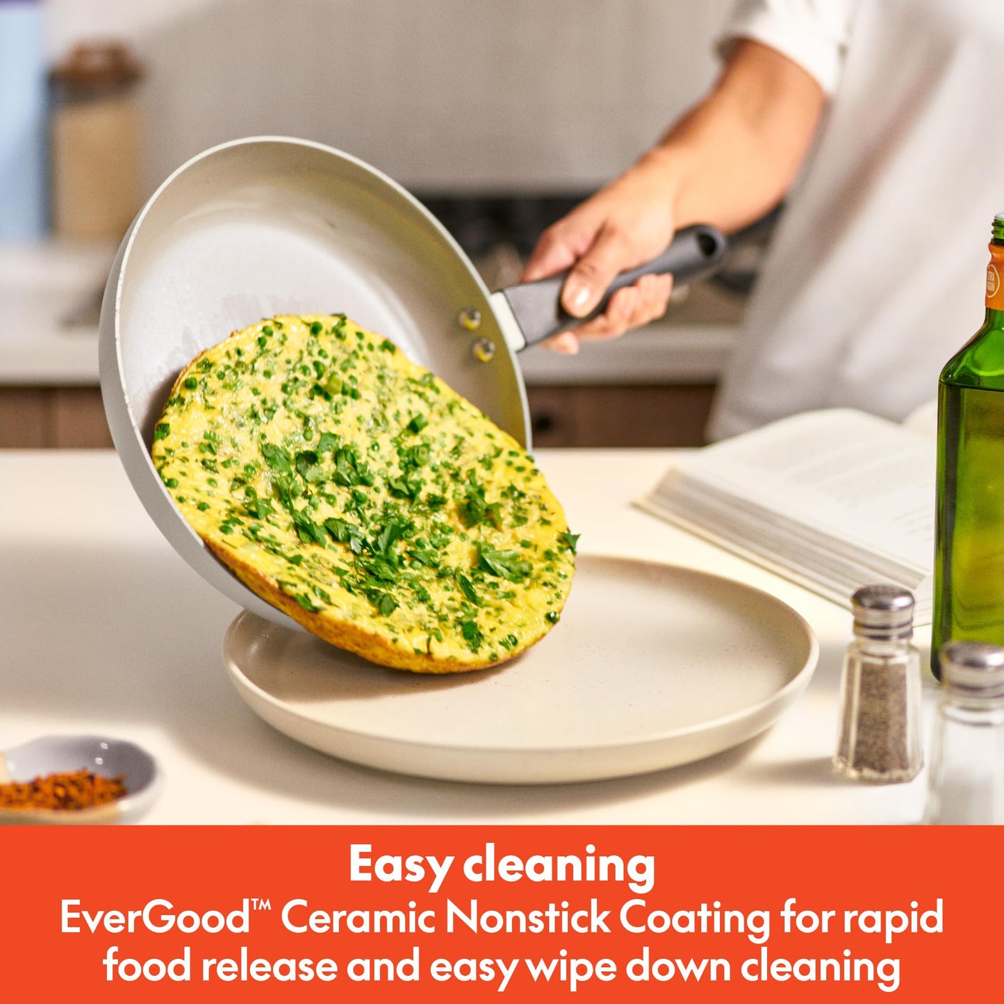 bella 21 Piece Kitchen Set with EverGood™ Ceramic Nonstick Coating, Dishwasher & Oven Safe, All Stovetops Compatible, Tempered Glass Lids & Cool Touch Handles, Oatmilk