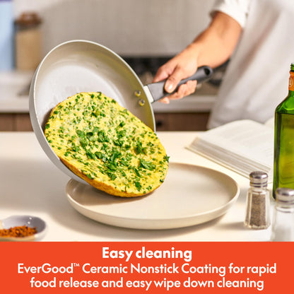 bella 21 Piece Kitchen Set with EverGood™ Ceramic Nonstick Coating, Dishwasher & Oven Safe, All Stovetops Compatible, Tempered Glass Lids & Cool Touch Handles, Oatmilk