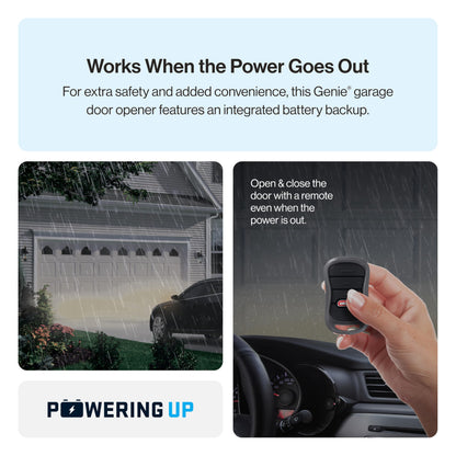 Genie B6172H Wall Mount Smart Garage Door Opener, DC Motor Lifts up to 14ft high 850lbs, Black