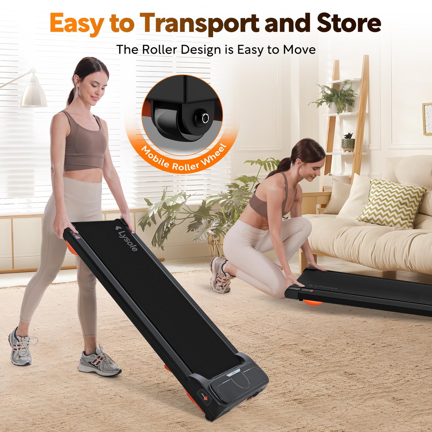 Lysole Walking Pad Treadmill with Incline,Treadmills for Home and Office,340 Lb Capacity,4 in 1 Portable Under Desk Treadmill with APP and Remote Control,Large LED Display