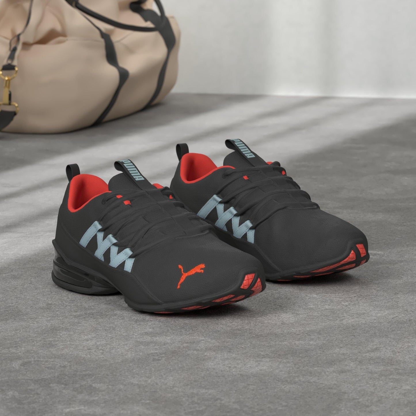 PUMA Womens Riaze Prowl Cross Trainer, PUMA Womens Black-Ignite Pink-Aquamarine, 9.5