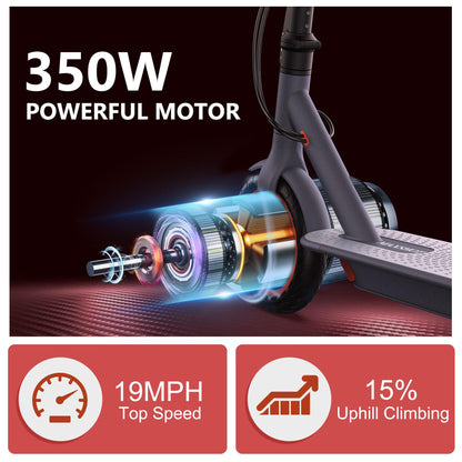 MAXSHOT V1 Electric Scooter for Adults, 8.5" Tires, 19Mph, 350W Motor, Max 21 Miles Long Range, Folding E-Scooter with Dual Braking System and App Control (V1-Sport Escooter)