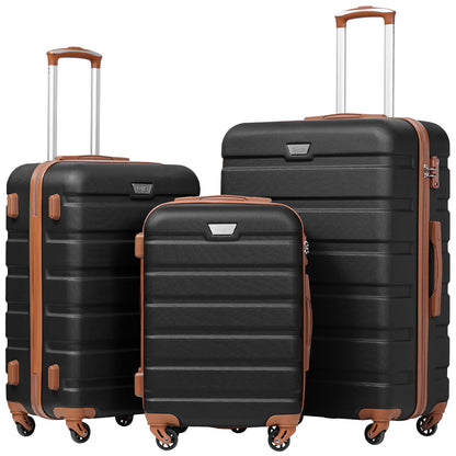 Coolife Luggage 3 Piece Set Suitcase Spinner Hardshell Lightweight TSA Lock