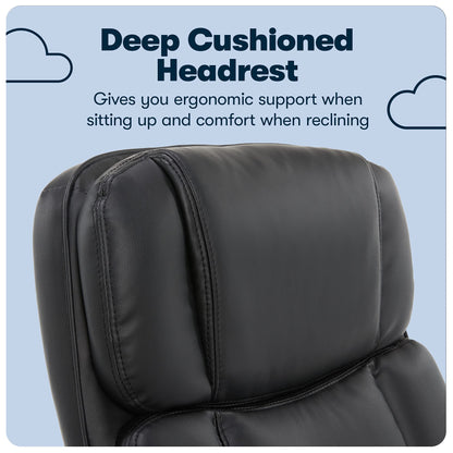 Serta Fairbanks Big and Tall High Back Executive Office Ergonomic Gaming Computer Chair with Layered Body Pillows, Contoured Lumbar Zone, Black