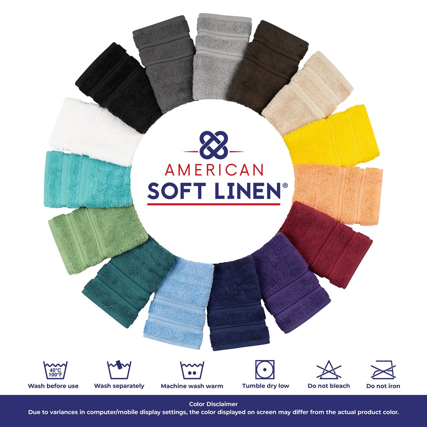 American Soft Linen Luxury 6 Piece Towel Set, 2 Bath Towels 2 Hand Towels 2 Washcloths, 100% Cotton Turkish Towels for Bathroom, Beige Towel Sets