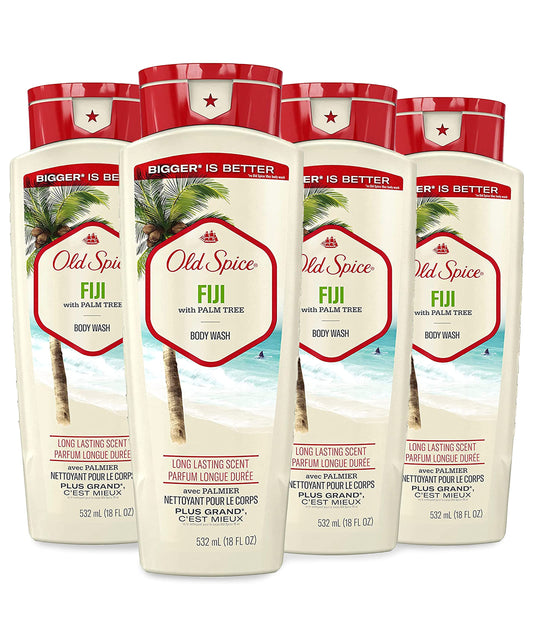 Old Spice Men's Body Wash Fiji with Palm Tree, 18 oz (Pack of 4)