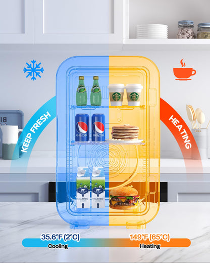BEICHEN Mini Fridge,6 Liter / 8 Can Small Fridge for Bedroom, Car, Office & Dorm, AC100-120 V/DC 12 V Portable Thermoelectric Cooler & Warmer for Skincare, Food, Drinks,Black ﻿