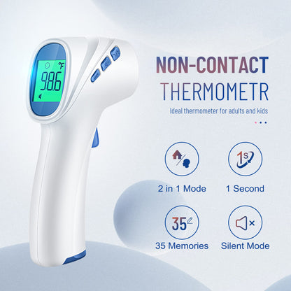 Forehead Thermometer for Adults and Kids, Digital Baby Thermometer with Fever Alarm, Fast Accurate Results, Home Medical & Nurse Essentials