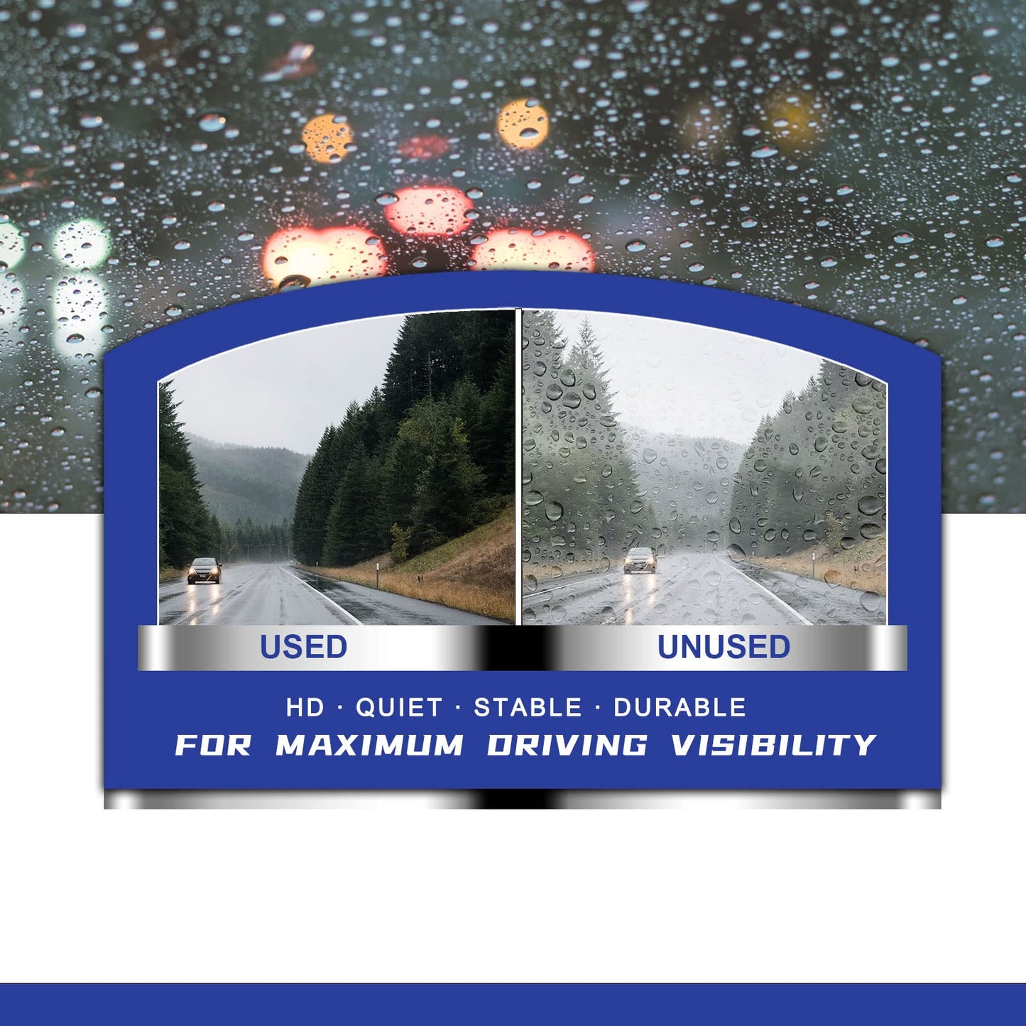 EMITHSUN OEM QUALITY 26" + 17" Premium All-Seasons Durable Stable And Quiet White Windshield Wiper Blades (Set of 2)