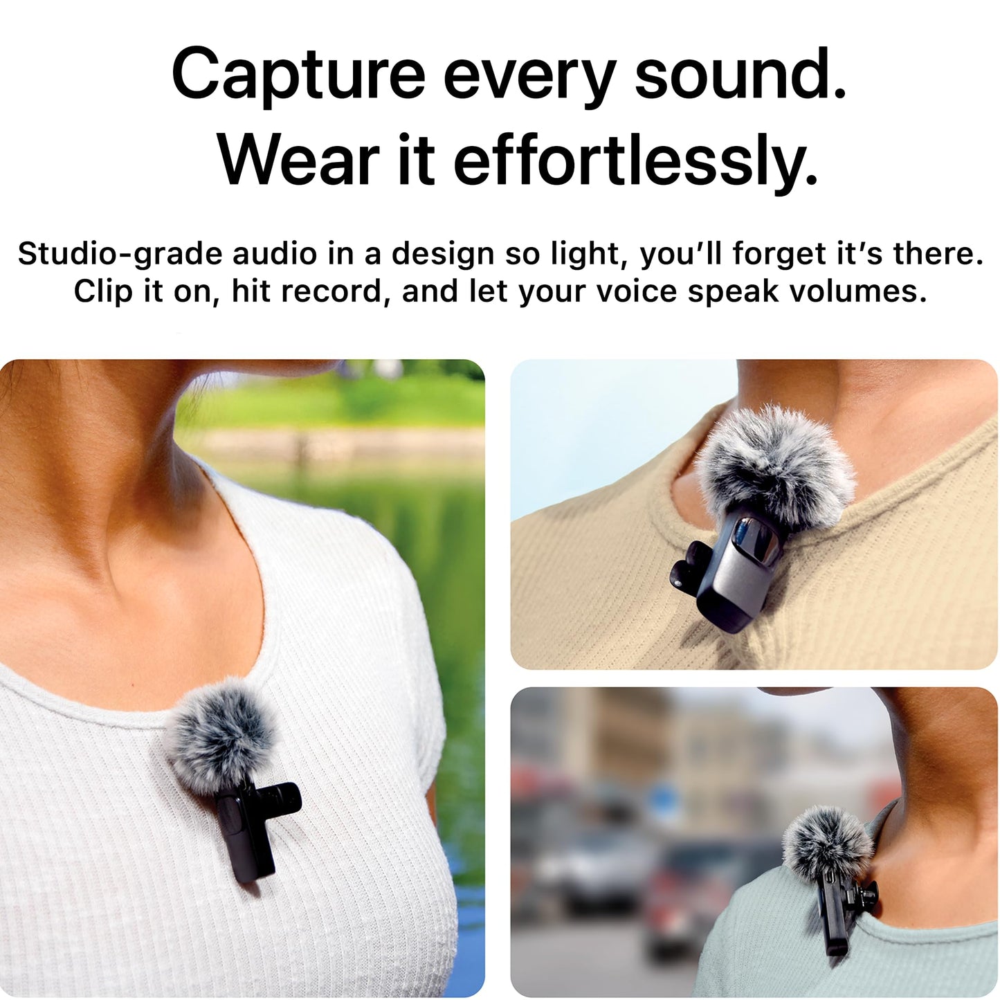 Mini Mic Pro (Latest Model - Wireless Microphone for iPhone, iPad, Android, Lavalier Microphone for Video Recording - iPhone Mic Crystal Clear Recording with USB-C (with Charging Case)