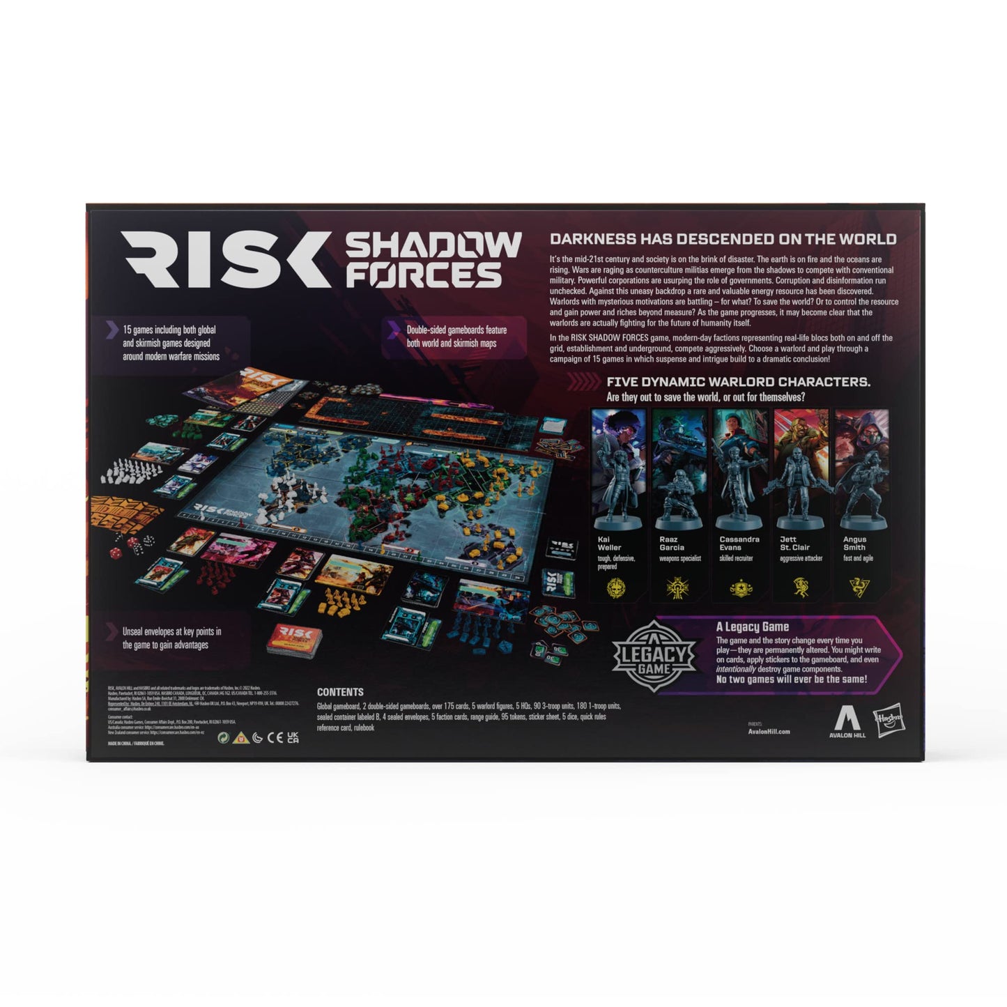 Hasbro Gaming Avalon Hill Risk Shadow Forces Strategy Board Game, War Games for Adults and Family, Ages 13 and Up, for 3-5 Players