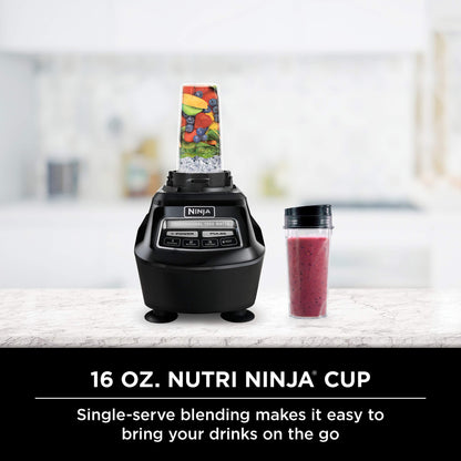 Ninja BL770 Mega Kitchen System, 1500W, 4 Functions for Smoothies, Processing, Dough, Drinks & More, with 72 Blender Pitcher, 64 Processor Bowl, (2) 16-oz. to-Go, Black, with 2 Nutri Cups + Lids