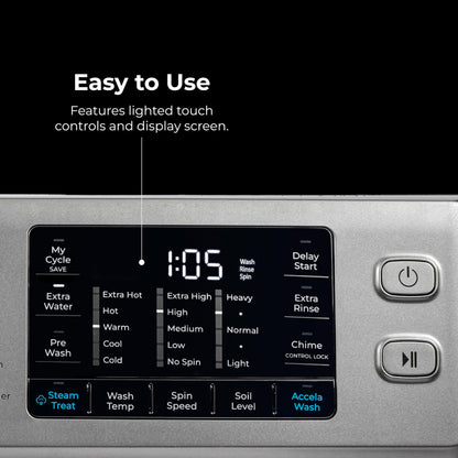 Kenmore 4.5 cu. ft. Front Load Washer with Stain Removing Steam Treatment - Reduce Laundry Time with Accela Wash - LED - ENERGY STAR Certified - Metallic Silver