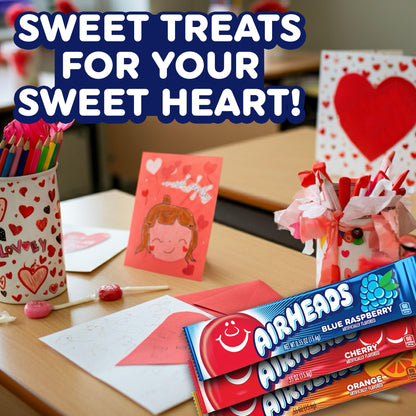 Airheads Sour Full-Size Candy Bars, Taffy Candy Variety Bulk Box, Individually Wrapped Candy, Three Assorted Flavors, 60 Count Box