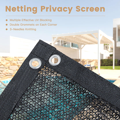 VICLLAX 90% Black Garden Shade Fabric Sun Shade Greenhouse Netting Outdoor Mesh Shade Cloth with Grommets for for Greenhouse, Lawn, and Outdoor Use, 8×12 FT