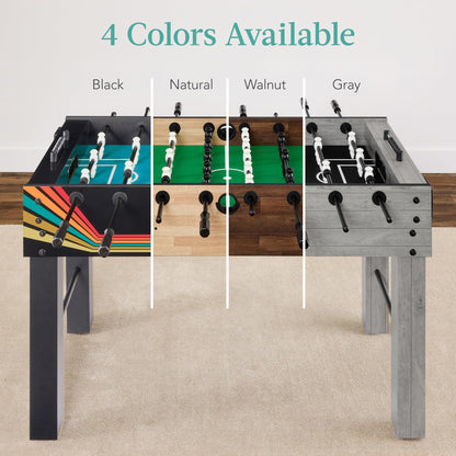 Best Choice Products Large 54 Inch Full-Size Foosball Table for Home, Game Room - Includes 2 Balls, 2 Cup Holders - Walnut