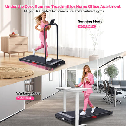 Walking Pad with Incline, 2026 Upgrade Electric Small Walking Pad with Handle Bar, 3.0HP Protable Walking Pad Treadmill with Handles and Incine for Home Small, 0.6-7.6MPH, 350LBS