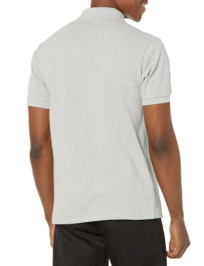 Lacoste Men's Original L.12.12 Heathered Petit Piqué Cotton Polo Shirt, Grey Chine, Small
