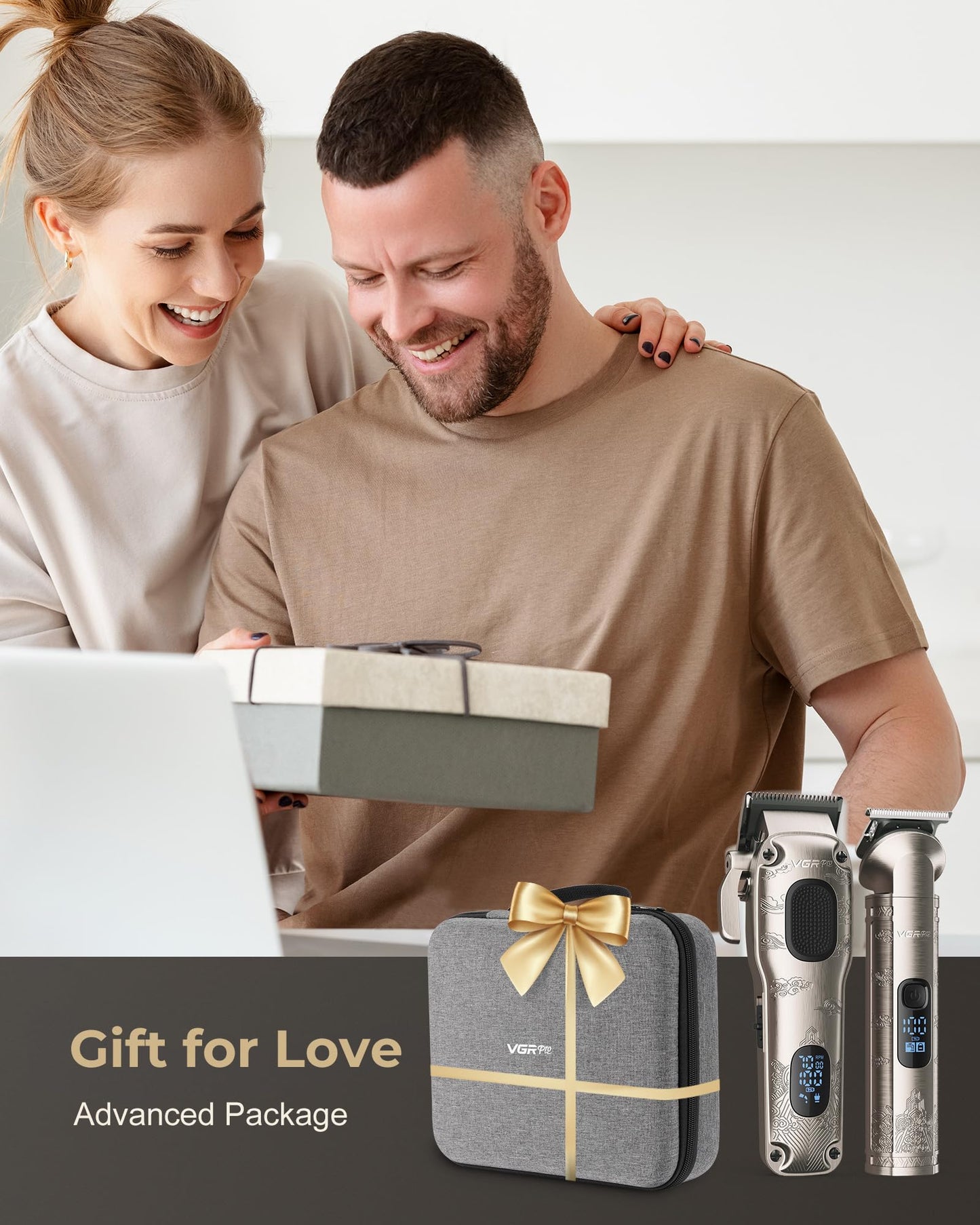 Vgrpro Hair Clippers for Men Professional, Cordless Hair Clippers for Hair Cutting, Mens Clippers and Trimmers Set, Electric Hair Trimmer for Men with Package Box (Silver)