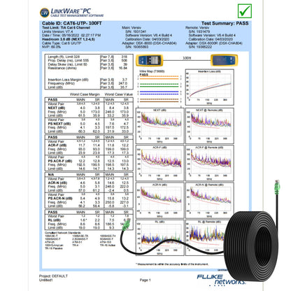 LEKVKM Cat 6 Ethernet Cable 200 ft High Speed 23AWG RJ45 Internet Cable for Outdoor & Indoor Support CAT6 Network Solid Black Computer LAN for PC，200Feet