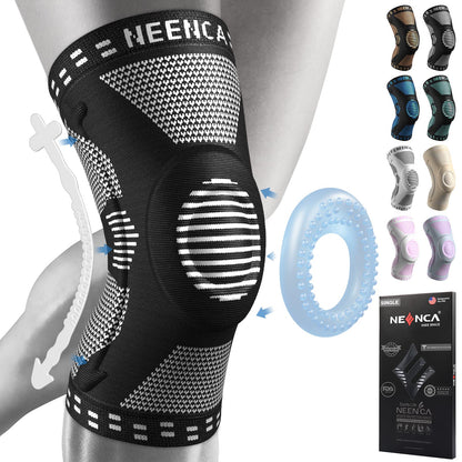 NEENCA Professional Knee Brace for Pain Relief, Medical Knee Support with Patella Pad & Side Stabilizers, Compression Knee Sleeve for Meniscus Tear, ACL, Joint Pain, Runner, Workout - FSA/HSA APPROVED